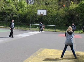 Police Take Part in Eastleigh Cage Cricket Session